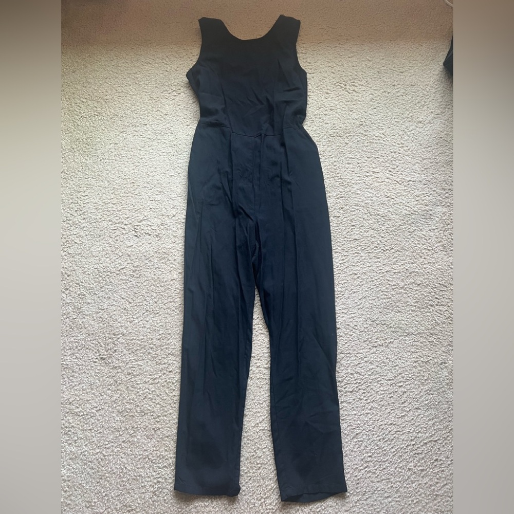 NWT: Marine Layer Eloise Belted Jumpsuit: Black - Picture 3 of 10